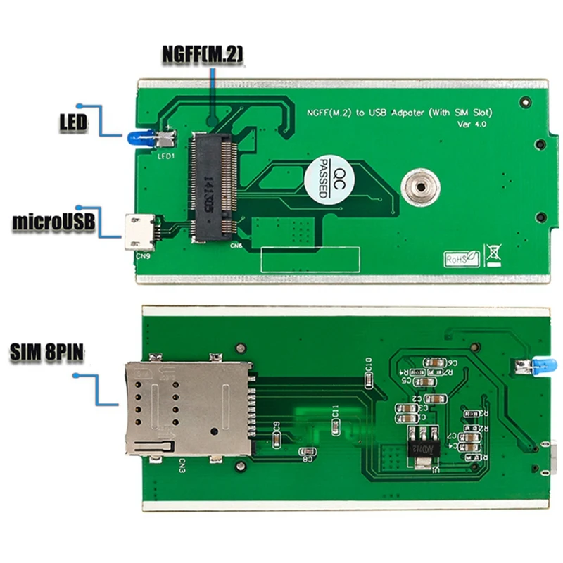 Беспроводной адаптер NGFF M.2 Key B к USB со слотом для Sim-карты модуля WWAN/LTE/4G настольного