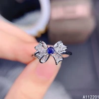 fine jewelry 925 sterling silver inlaid with natural gemstone popular exquisite bowknot sapphire womens ol style ring support d