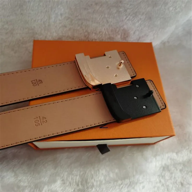 

top Designer Brand Men's Belt Brown Plaid Business Belt Size 105-125 cm box