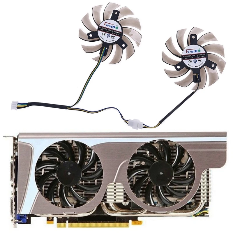 

1 Pair FD7010H12S 75mm 4Pin Cooler Fan for MSI GTX R6870 R6790 Graphics Card A0KB