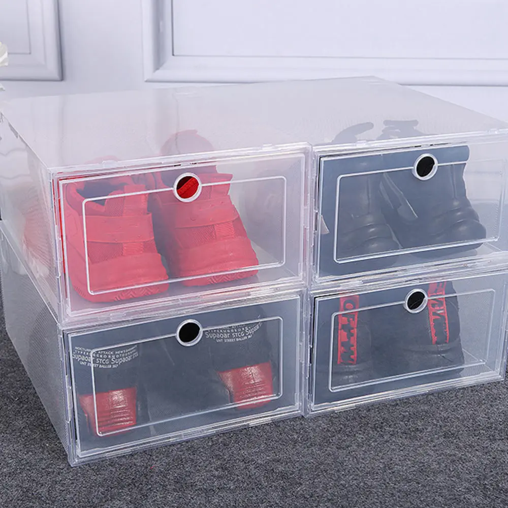 

6Pcs Simple Style Shoes Case General Home Shoes Storage Container (Transparent)