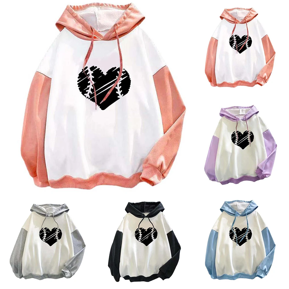 

Женская тонкая толстовка с капюшоном Love пуловеры с принтом в форме сердца