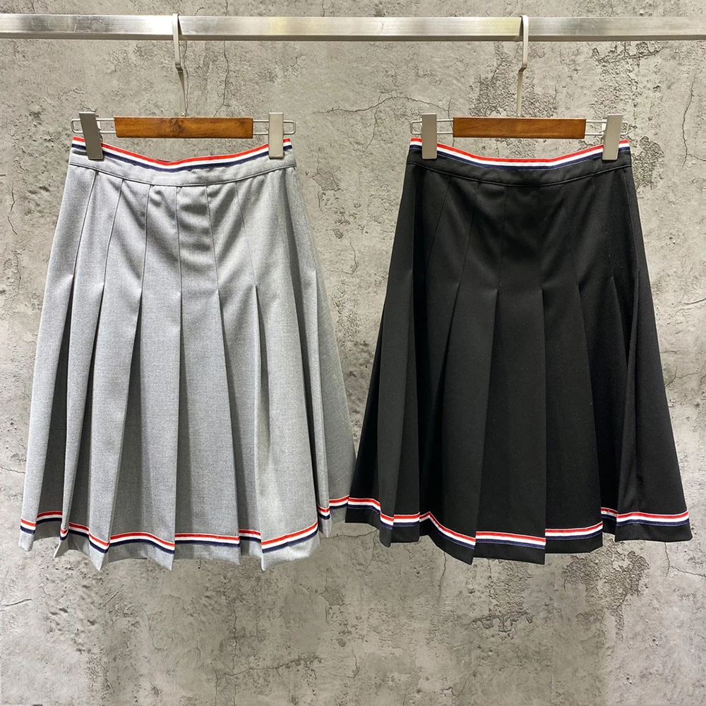 2021 summer new style short skirt hardware buckle pleated suit half skirt for women