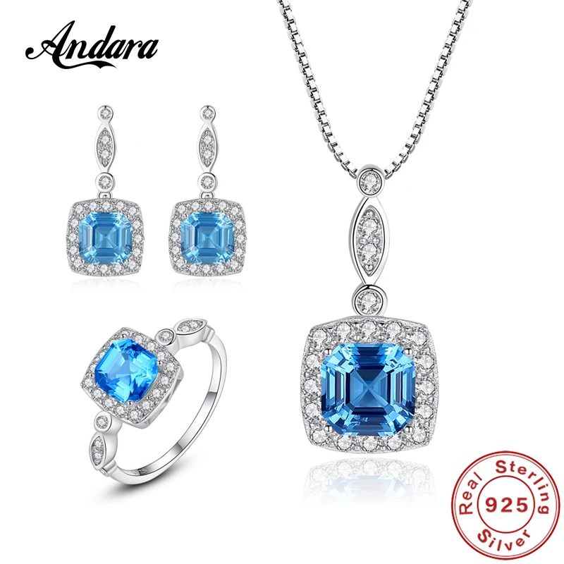 Комплект из колье и серёг серебра 100% пробы | Украшения аксессуары