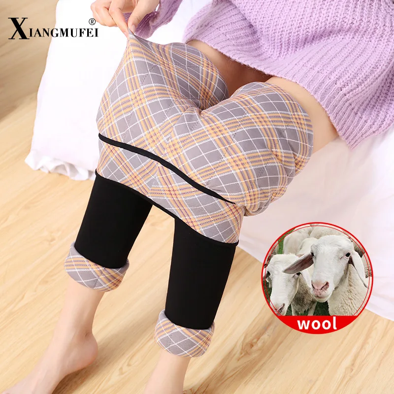 

Женские облегающие леггинсы с высокой талией из 100% шерсти, теплые штаны в сеточку с внутренним слоем и карманами для зимы