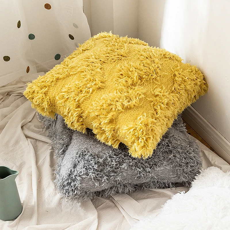 45x45 см наволочка квадратная Подушка Чехол горчичный розовый серый белый