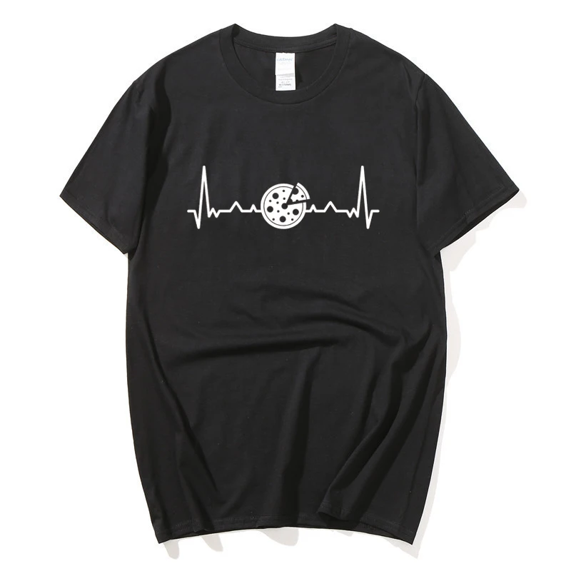 

Men T Shirts Heart Electrocardiogram Of Motorcycle Race Players Summer Funny Crew Neck Cotton Male Oversized T-Shirt