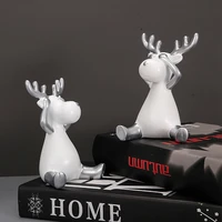 deer figurines resin statue animal model modern home decor accessories for living room desk accessories christmas decorations