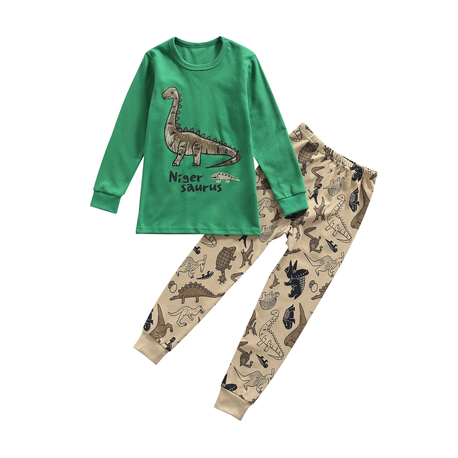 

Детская футболка с длинным рукавом и круглым вырезом и брюки с эластичным поясом