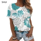 Футболка с 3D цветочным принтом, летняя новая модная повседневная рубашка с круглым вырезом и короткими рукавами, уличная одежда больших размеров, женская футболка 6XL