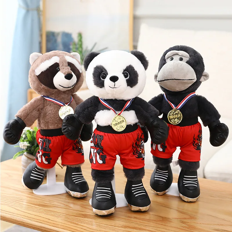 

Kawaii Stuffed Animals Plush Toys Cute Panda Elephant Monkey Anime Boxing Doll Baby Xmas Gift Kids Plushie Soft Toy Room Decor