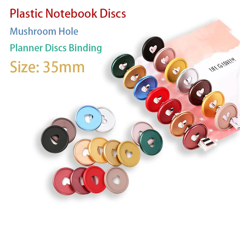 

11pcs 35mm Colorful Mushroom Rings Binding Plastic Binder Discs Notebook Disc Binding Matte Planner Binder Rings Office Supplies
