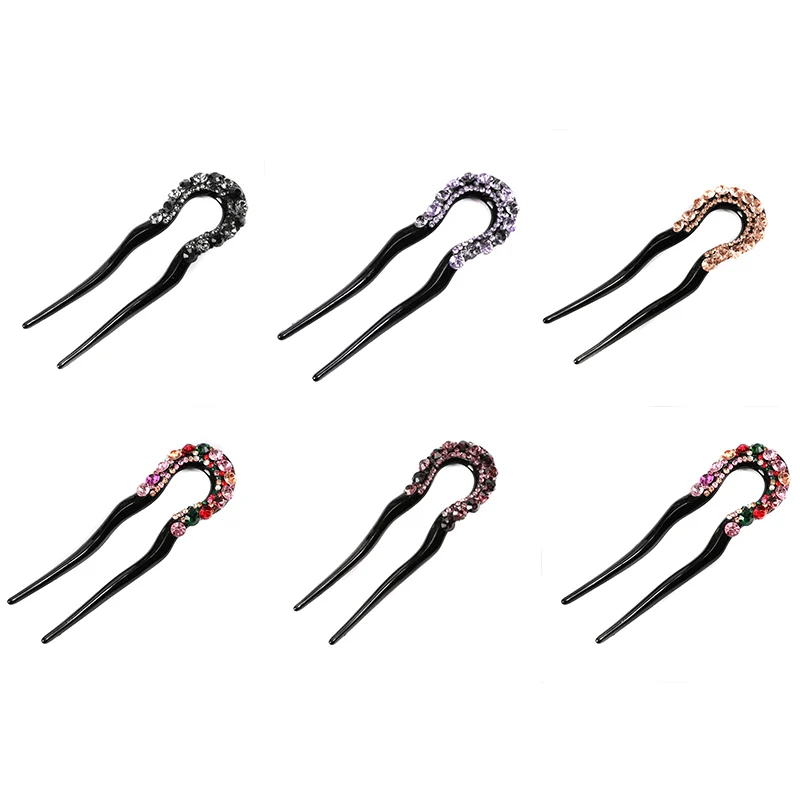 

2/5 Pcs Women Fashion Hair Pins U-shaped Crystal Rhinestone Women Hair Accessories Classical Hairpin Accesorios Para El Cabello