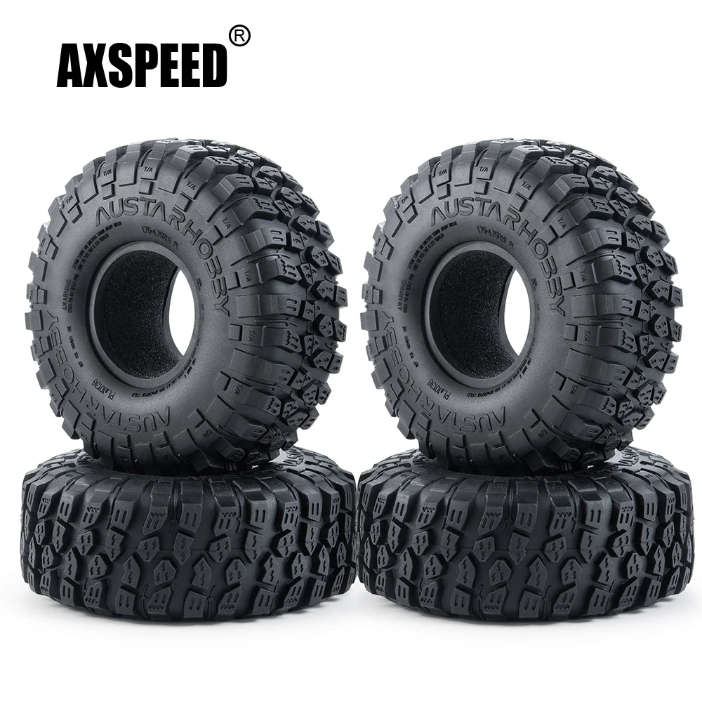 

AXSPEED 1.9inch Rubber Tires Tyres with Foam 120*48mm for Axial SCX10 D90 1/10 RC Rock Crawler Car Beadlock Wheels Rims Parts