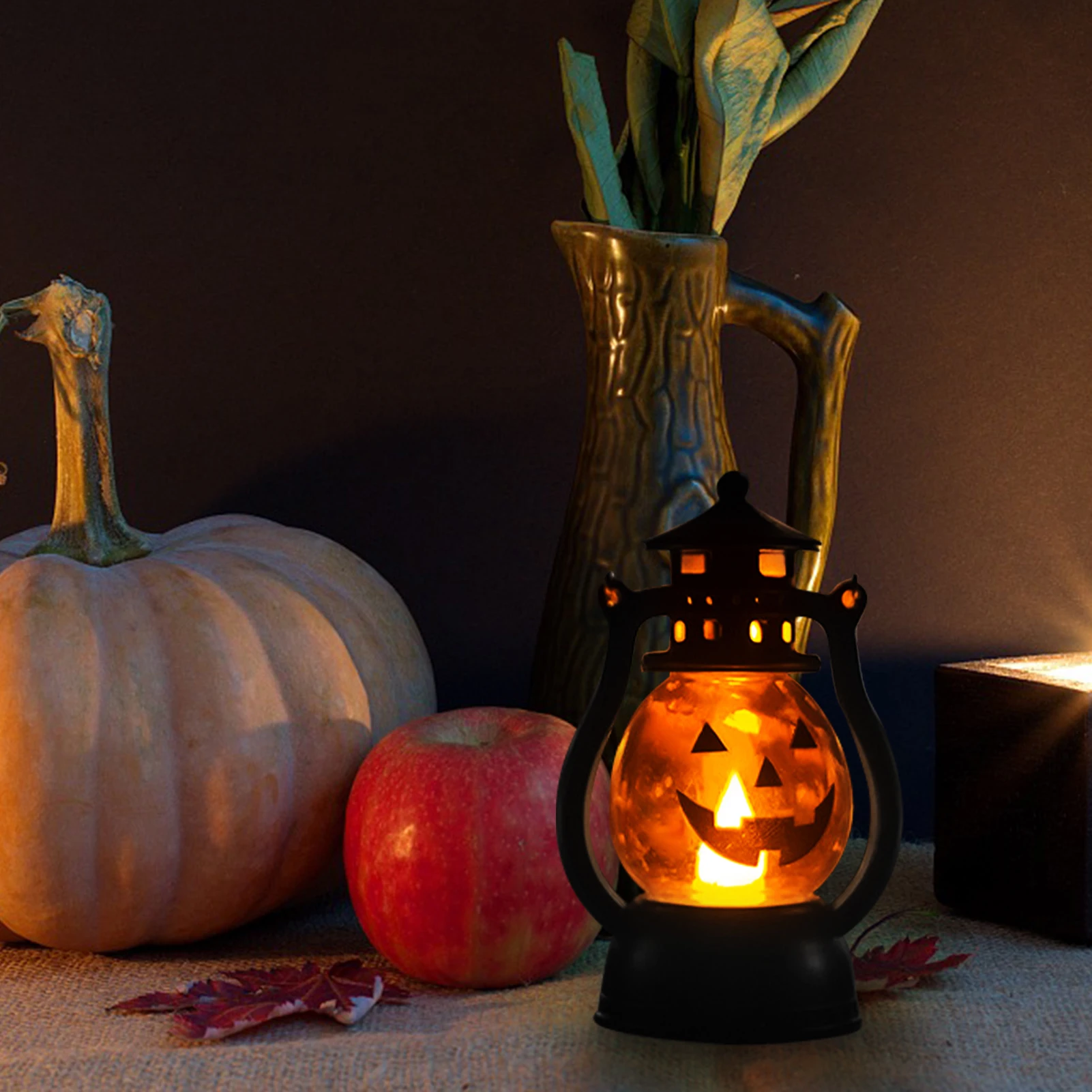 Светодиодный фонарь в виде тыквы стиле ретро масляная лампа форме пони украшение