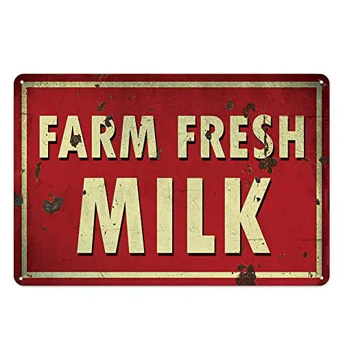 

Оригинальный винтажный дизайн оловянные металлические знаки настенное искусство | Ферма свежего молока | Толстая жестяная печать плакат настенное украшение