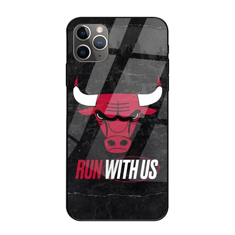 

Cool Digital Art Line Bull Head Phone Case Tempered Glass For Iphone6plus 6S 7 7plus 8 X XS XSmax XR 11 12 Pro Max 12mini