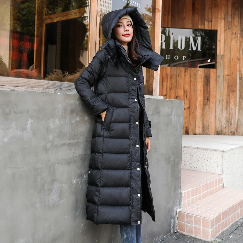 Winter Jacket Women Down Coat Female Thick Brand White Duck Womens Long Coats Warm Hooded Clothes Hiver W2389 | Женская одежда
