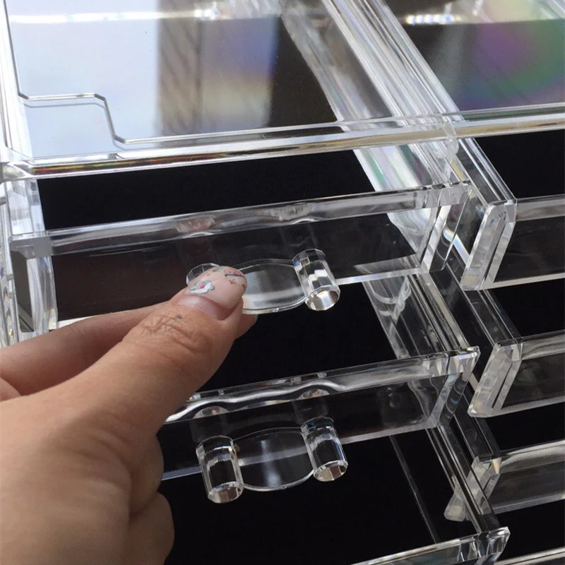 Прозрачный органайзер для косметики акриловый ящик хранения ювелирных изделий