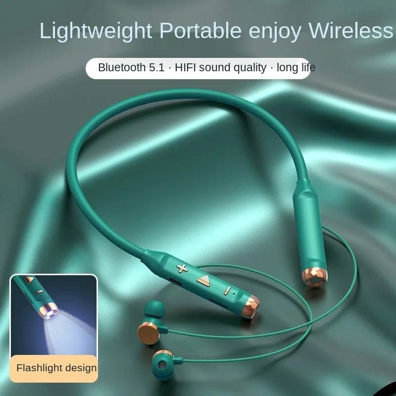 

Neck mounted flashlight Bluetooth headset version 5.0 magnetic suction wearing sports ultra long standby fast charging universal