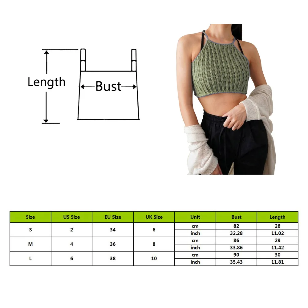 

Knitted Women Tops Sleeveless Sweater Crop Tops Female Fashion Tank Top Underwear Lingerie Streetwear Mujer Tee Camisole Female