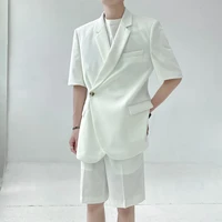 summer blackwhite suit men fashion business society mens dress suit korean loose short sleeved blazer shorts men short sets