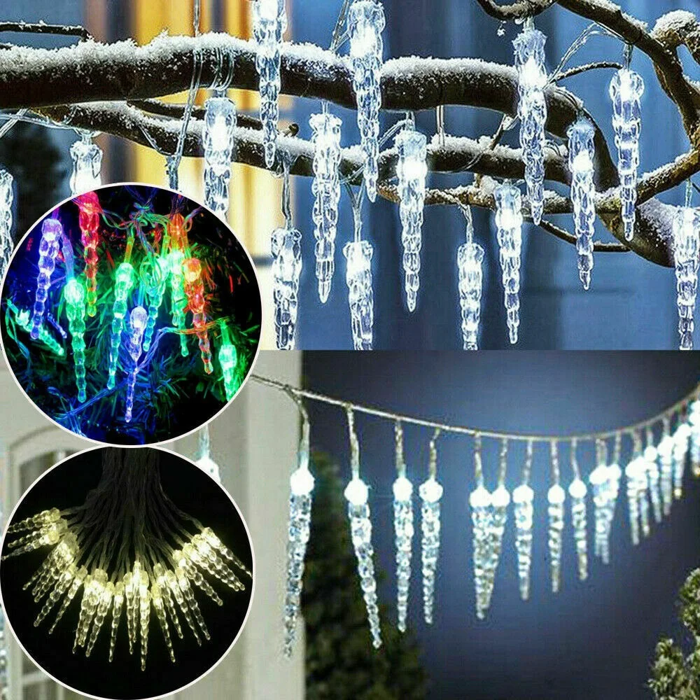 

Indoor Outdoor LED Frozen Icicle Fairy Lights Hanging Garden Christmas Decal