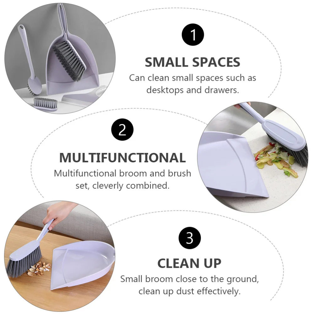 

5Pcs Household Mini Broom Dustpan Set Small Desktop Glass Cleaning Tools