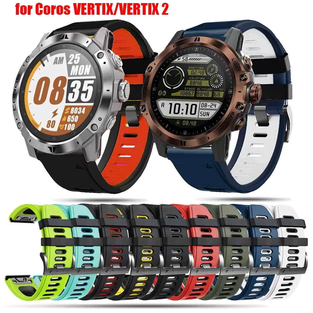 

Hot 22 26MM Quick Fit Watchband Strap For Coros VERTIX Watch Silicone Wristband For Coros VERTIX 2 Watch Strap Belt Bracelet