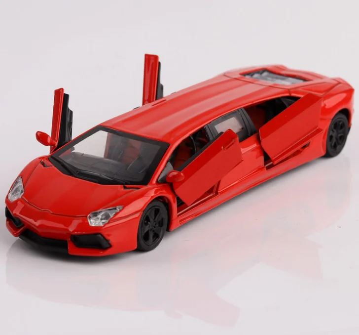 N Удлиненная 1:32 литая под давлением Модель автомобиля игрушки растягивающийся лимузин с вытягиванием назад звуковой светильник для детей игрушки - Цвет: N