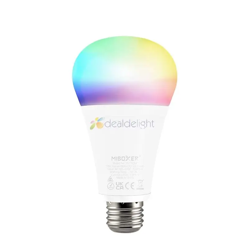 Miboxer Zigbee 3 0 Светодиодная лампа 12 Вт RGB + CCT FUT105Z E27 AC100 ~ 240 В 50/60 Гц с регулируемой
