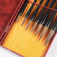 7pcs wolf hairs calligraphy brushes pen set painting supply art set with box chinese traditional culture for adult children