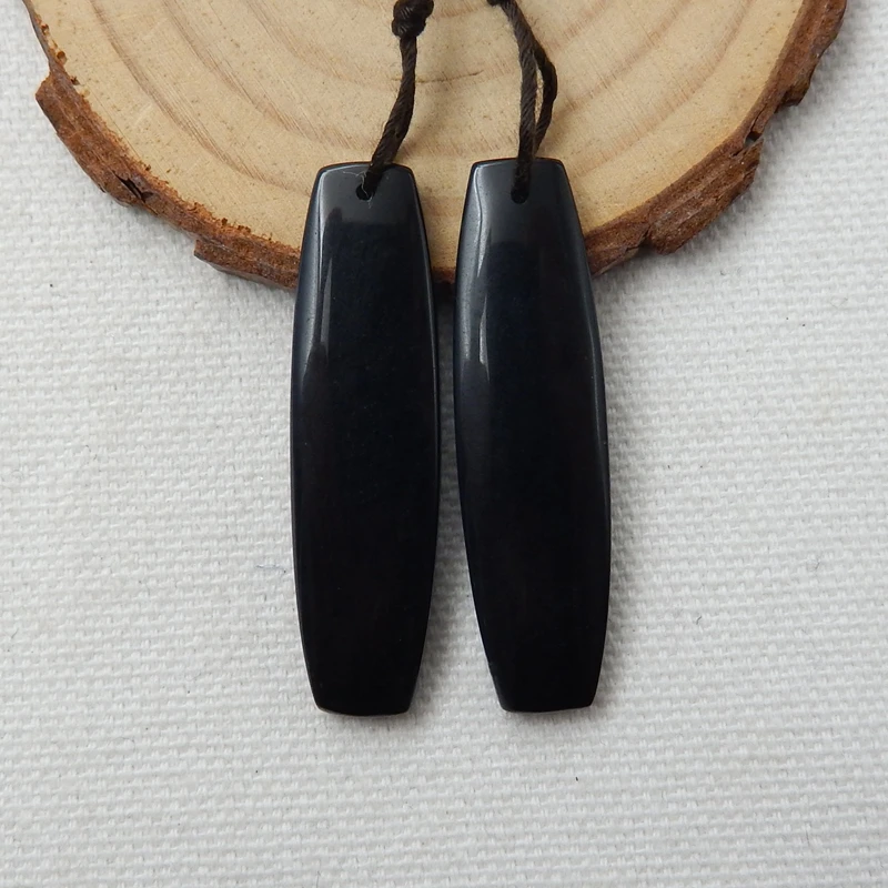 

Sales 1Pairs Geometric Obsidian Fashion Earring Bead 41x11x4mm 8.7g Fashion Jewelry Earrings For Women Accessories