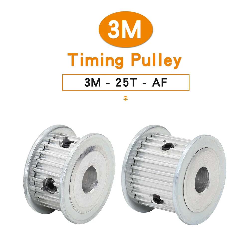

3M-25T Belt Pulley Bore 4/5/6/6.35/8/10/12/14 mm Alloy Pulley Wheel Teeth Pitch 3.0 mm AF Shape For Width 10/15mm 3M Timing Belt