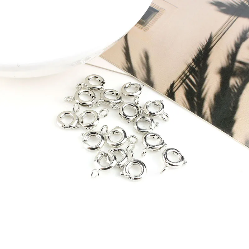 50 шт. круглые Пружинные застежки-крючки для браслета соединители ожерелья сделай