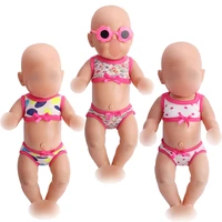 40 43 cm boy american dolls swimsuit 2pcs printed bikini newborn baby toys accessories fit 18 inch girls doll gift f166