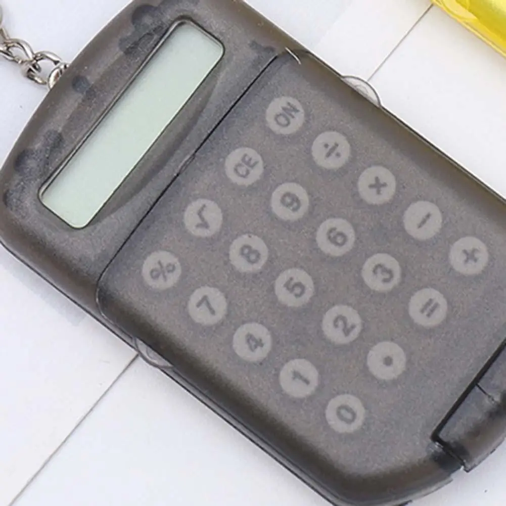 Portable Mini Flip Calculator Hanging Pendant Keychain Keyring Key Holder Gift