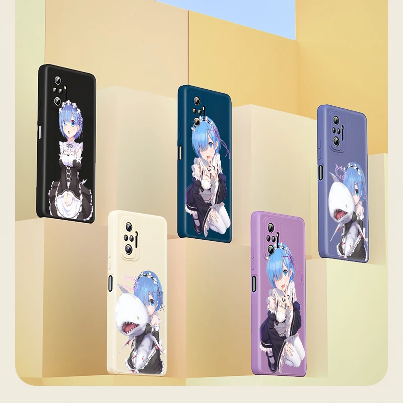 

Hot Anime RE ZERO Rem For Xiaomi Redmi Note 10 9 Pro Max 5G 10T 10S 9T 9S 8 7 Liquid Silicone Soft Cover Phone Case