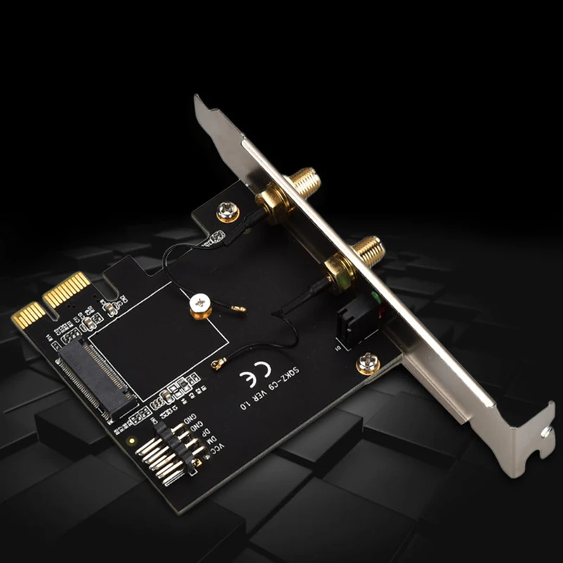 PCI E к NGFF M.2 WiFi Bluetooth адаптер беспроводной модуль конвертер карты Две антенны USB 9Pin