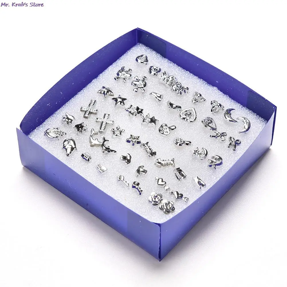 24Pairs Mix Silver Plated Plastic Ear Stud Earring Set Bijoux Bohemian Earrings Jewerly For Girls | Украшения и аксессуары