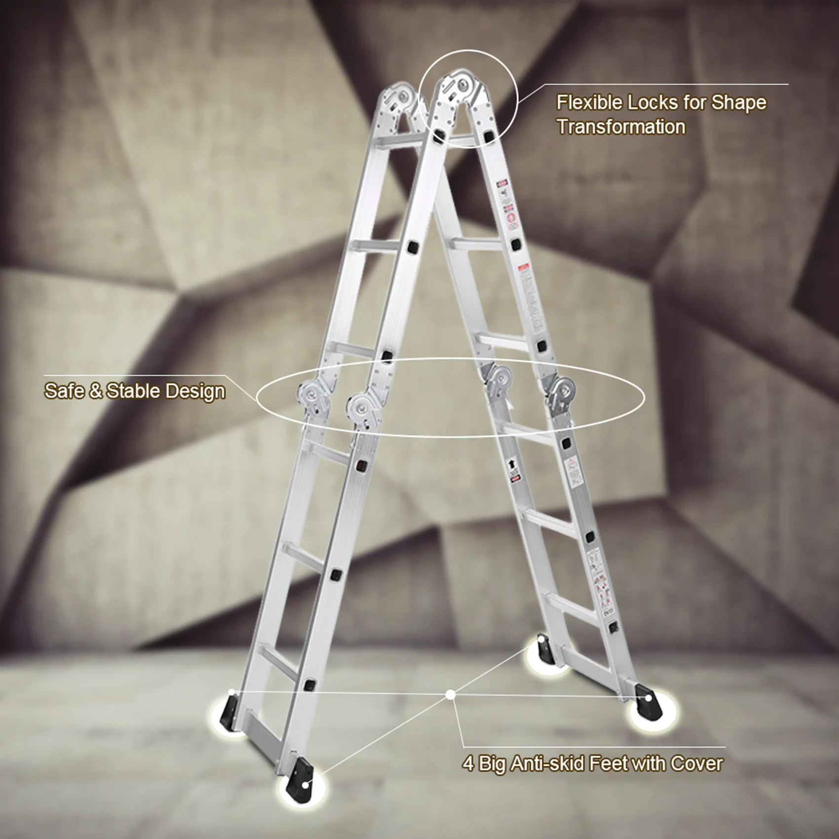 7 в 1 ступенчатая лестница складные строительные леса алюминиевые раздвижные