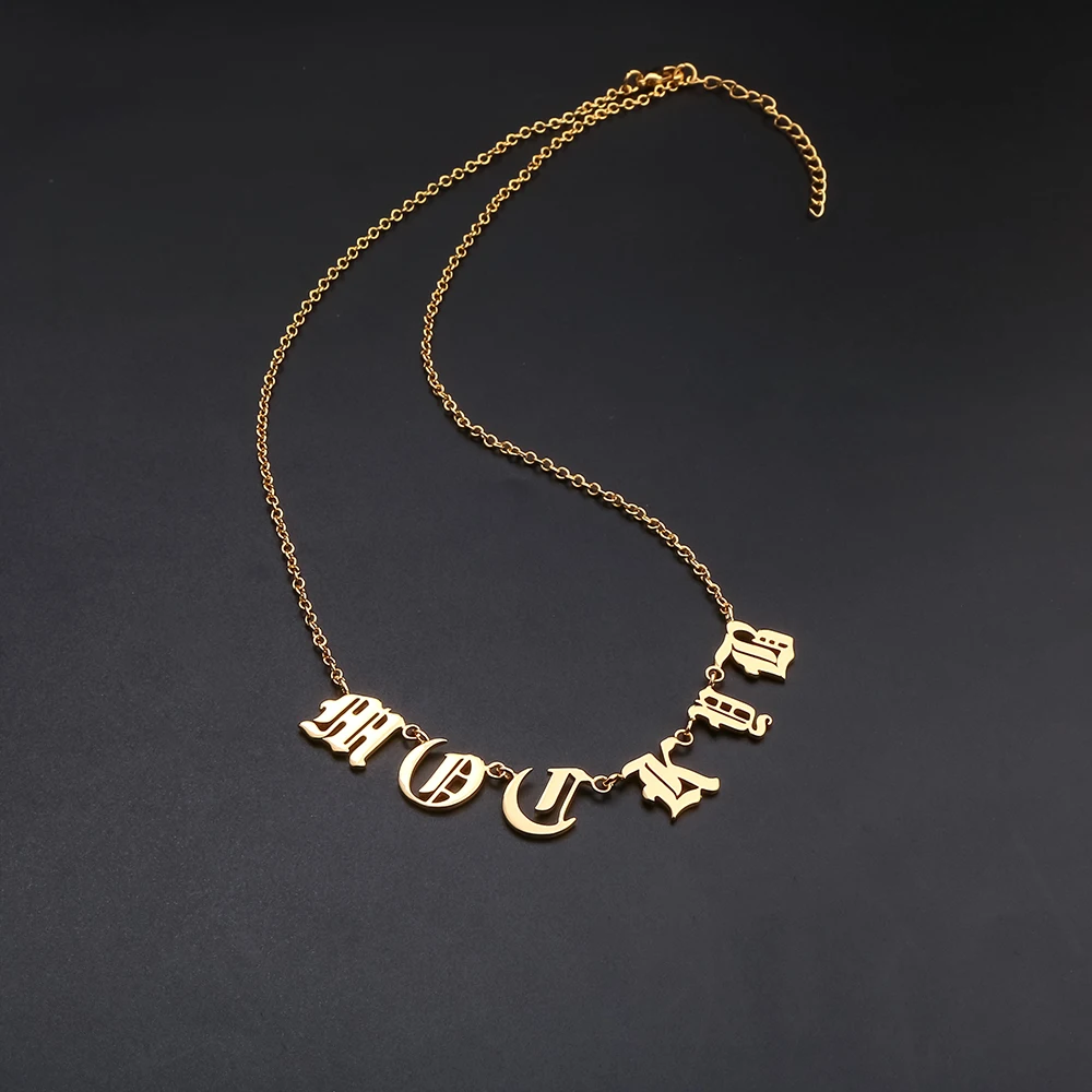 2020 ожерелье с именем на заказ готическое ожерелье-чокер персонализированными