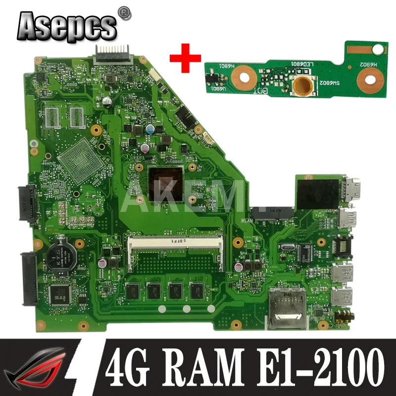 Asepcs X550WA материнская плата для ноутбука 4G RAM E1 2100 CPU For Asus X550WAK X550WE X550W тестовая
