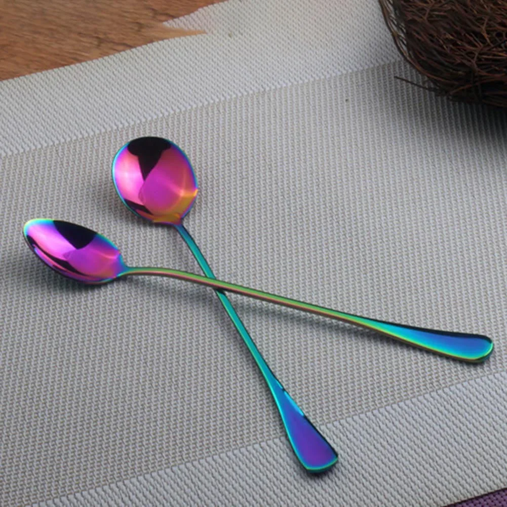 Новинка 2019 красочная ложка с длинной ручкой столовые приборы инструменты для
