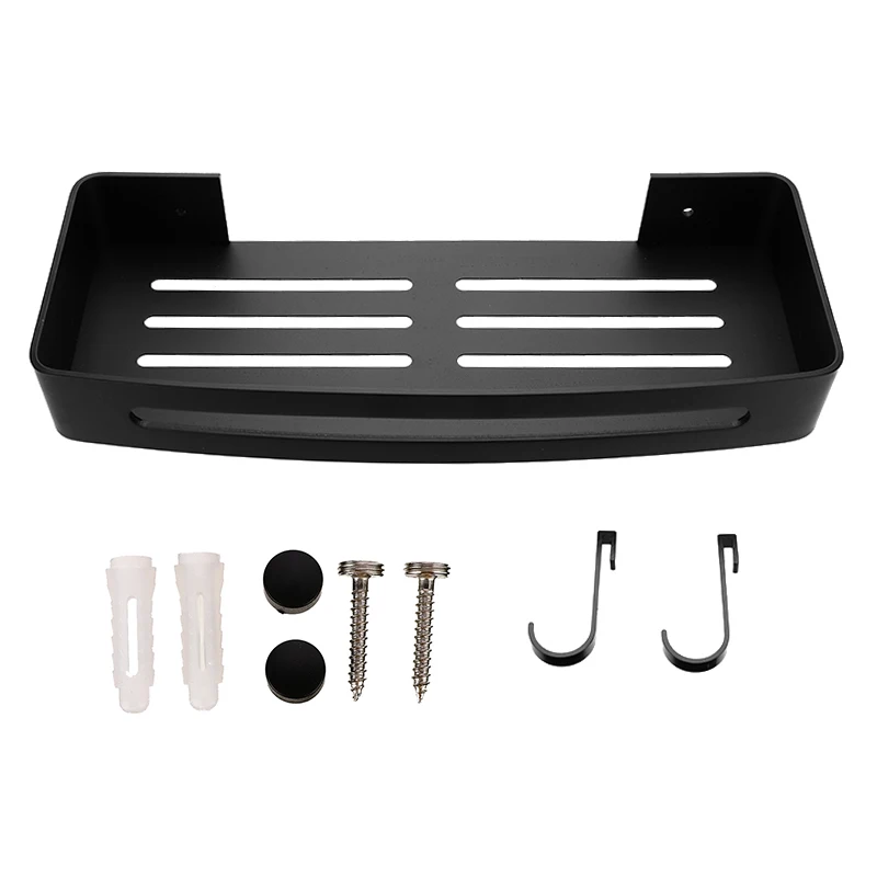 

Bathroom Shelf Bath Shower Shelf Bath Shampoo Holder Bathroom Corner Shelf Black Aluminum Wall Mounted Holder Storage Kitchen