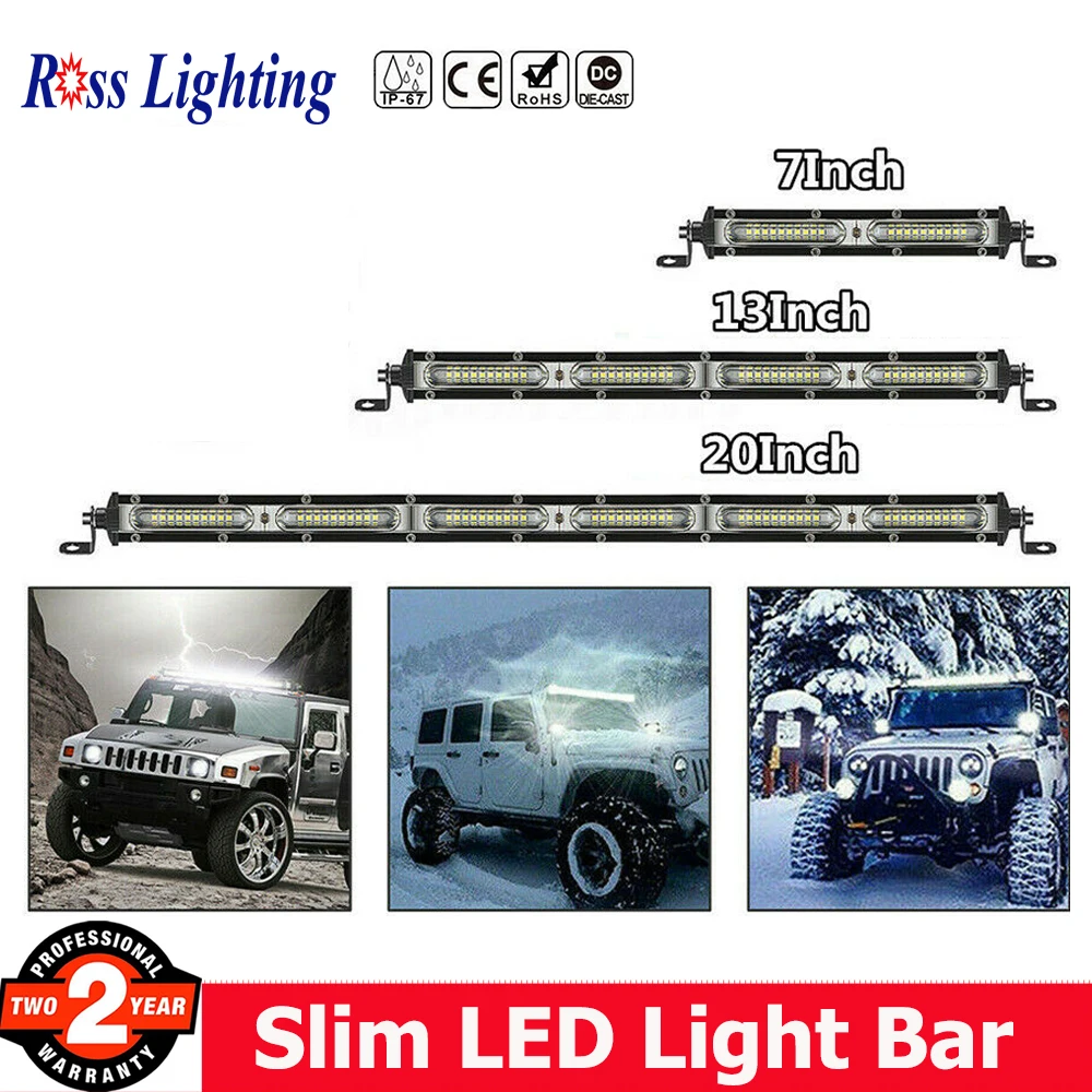 12D тонкий автомобильный светодиодный рабочий светильник бар 7 &quot12&quot 20 &quotДюйма