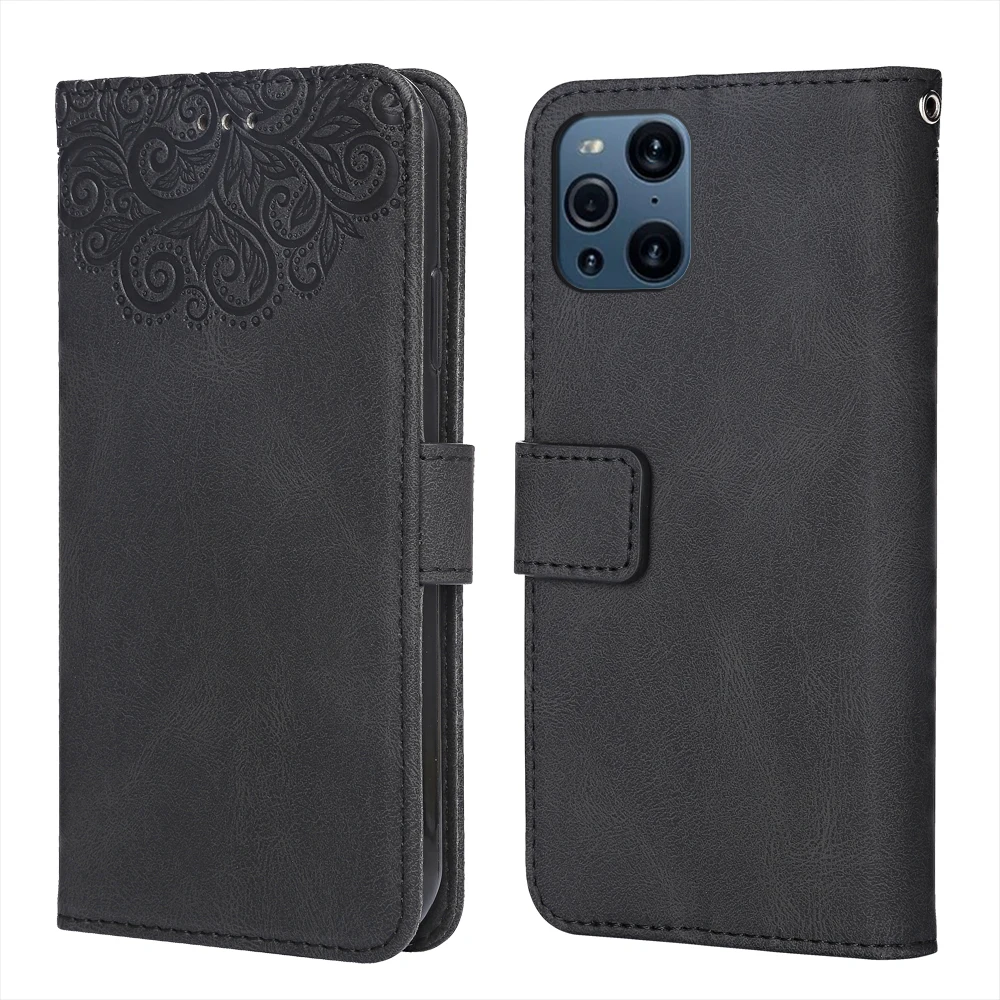 Роскошный кожаный чехол для OPPO Find X3 чехол-книжка с тиснением и бумажником X 3 |