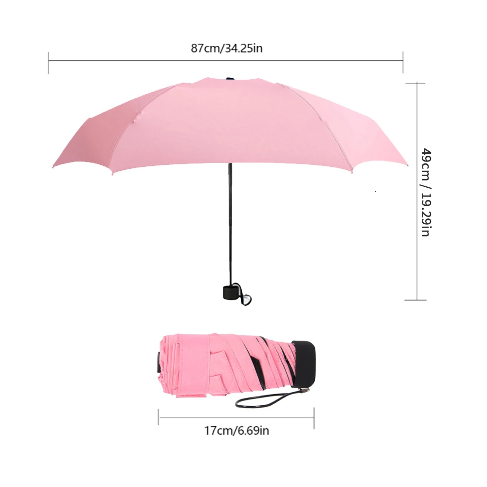 Карманный мини зонтик дождевик для женщин ультра легкий анти УФ