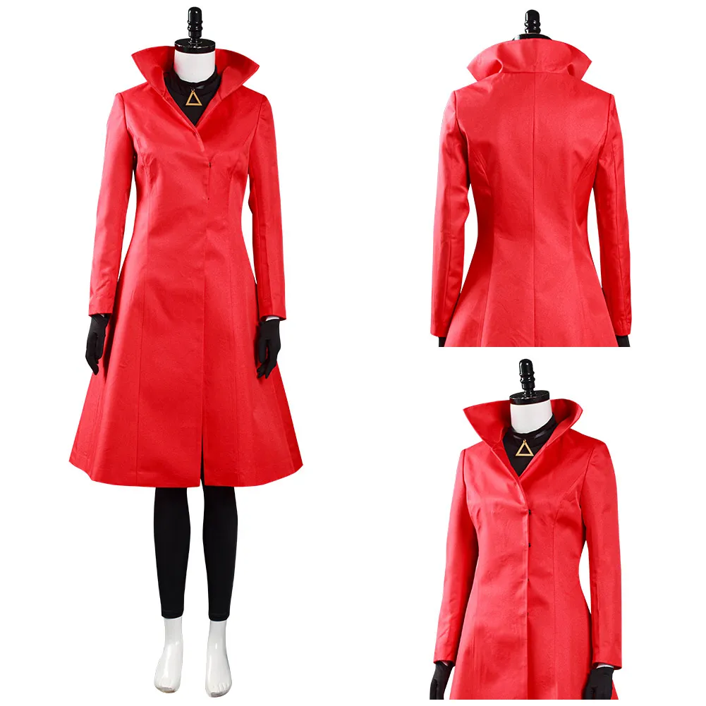 

Anime Carmen Sandiego-Carmen Cosplay Costume Uniform Hat Full Set Red Outfits Halloween Carnival Suit