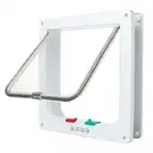 С рисунком собачки и котика клапаном двери с 4 способа безопасности замок клапаном дверные замки для собак кошек котенок из АБС-пластика Пластик мелких животных ворота комплект кота собаки клапаном двери